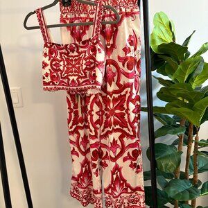 Rachel Zoe Matching Set - Crop Top and Wide Leg Pants